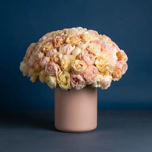 A Moyses Stevens peony bouquet of lush seasonal blooms